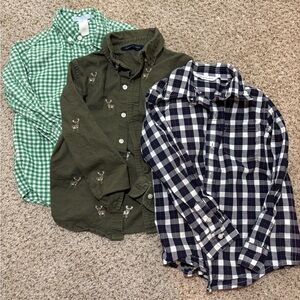 Janie & Jack Boys Button Down Shirt Bundle size 4 100% Cotton & 100% Linen